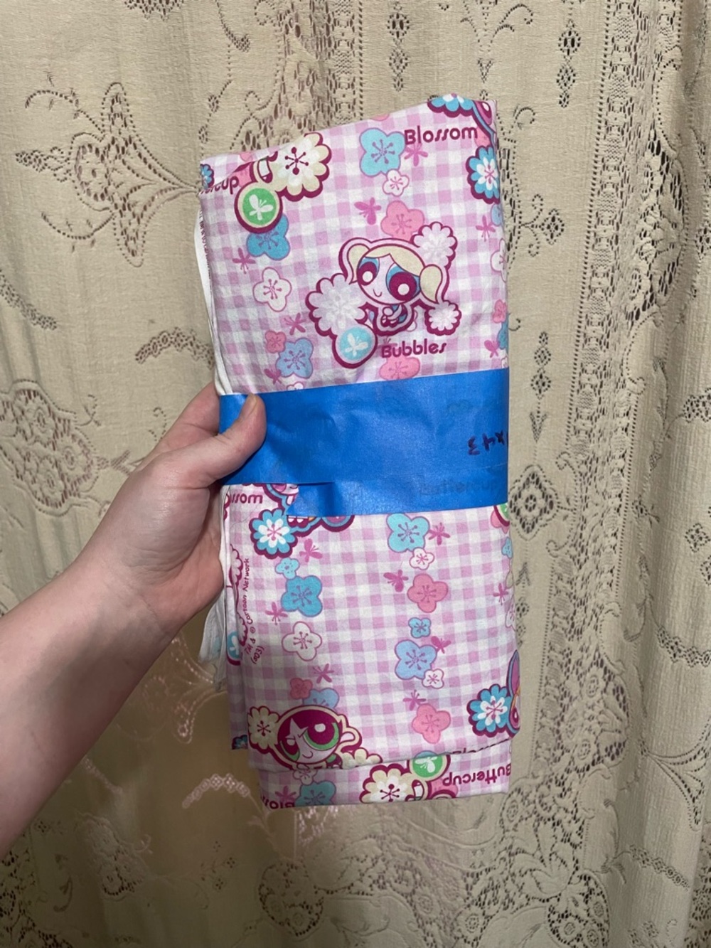Pink Powerpuff Girls Floral Print Fabric Bundle